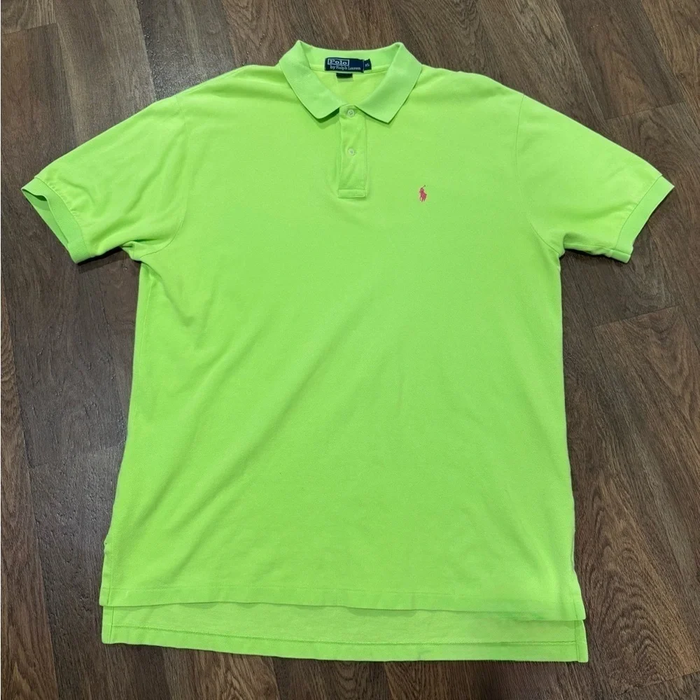 Ralph Lauren The Iconic Mesh Polo Short Sleeve Shirt Men’s Size XL Lime Green